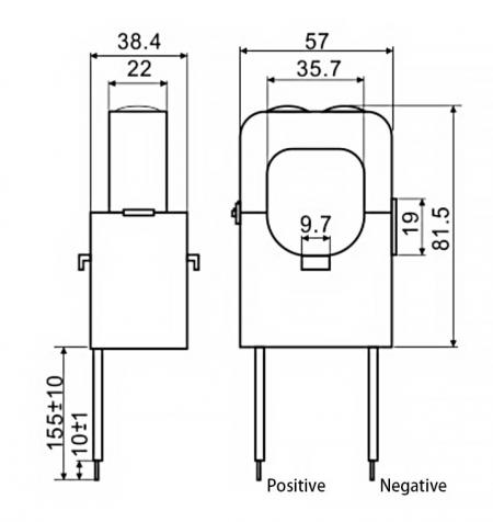 Desenho da Série de Sensores de Corrente de Núcleo Dividido C36