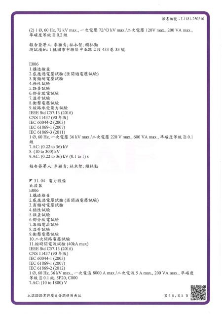 巧力電氣試驗室獲財團法人全國認證基金會 (TAF) 認證 - Page 4