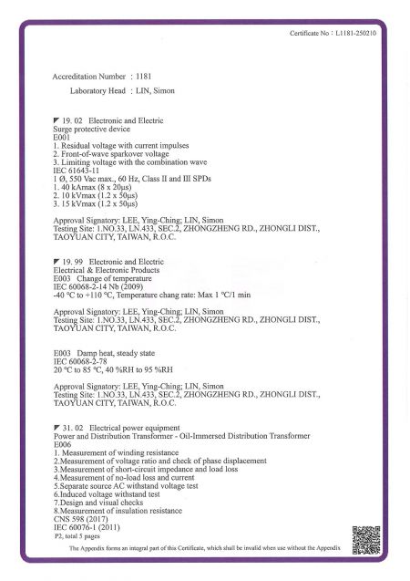 Laboratoire d'électricité avancé de CIC - Accrédité par TAF (membre ILAC) - Page 2