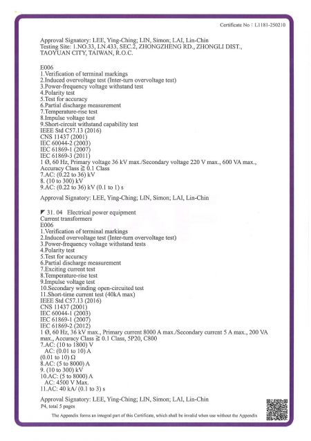Laboratoire d'électricité avancé de CIC - Accrédité par TAF (membre ILAC) - Page 4
