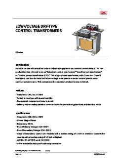 【Product Brochure】Low-Voltage Dry-Type Control Transformers, S Series