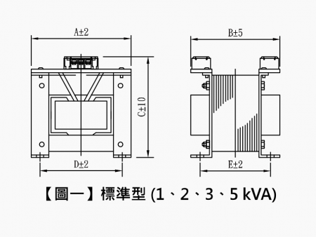 DSH 系列低壓乾式控制變壓器 - 標準型 (1, 2, 3 & 5 kVA)