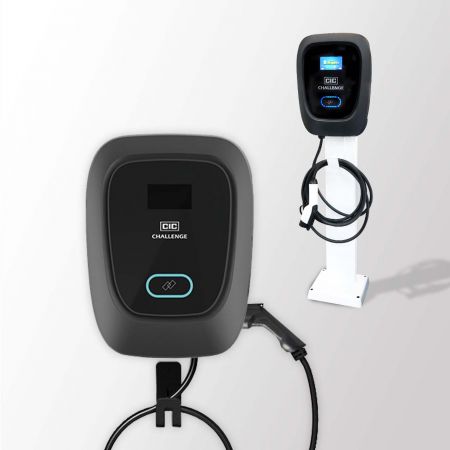 Chargeur AC pour véhicules électriques 【Fixation murale/sur pied】【1 pistolet】