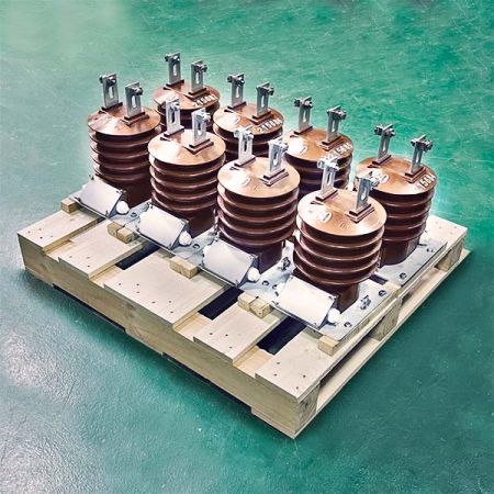 These outdoor current transformers are insulated with Araldite® UV-resistant cycloaliphatic epoxy resin.