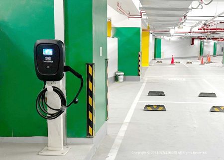 CIC's Electric Vehicle AC Charger installed in a public housing project in Kaohsiung City.