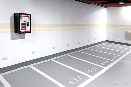 CIC's e-motorcycle charging systems installed in the spacious parking facility.