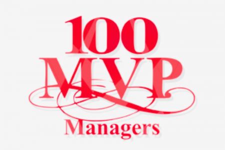 Emblema/logotipo anual de la revista Manager Today '100 MVP Managers'.