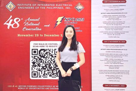 巧力菲律賓代表 Jean Fang 於 2023 菲國電機工程師學會年會會場