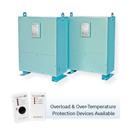 Dispositifs de protection contre les surcharges et les températures élevées disponibles (en option)