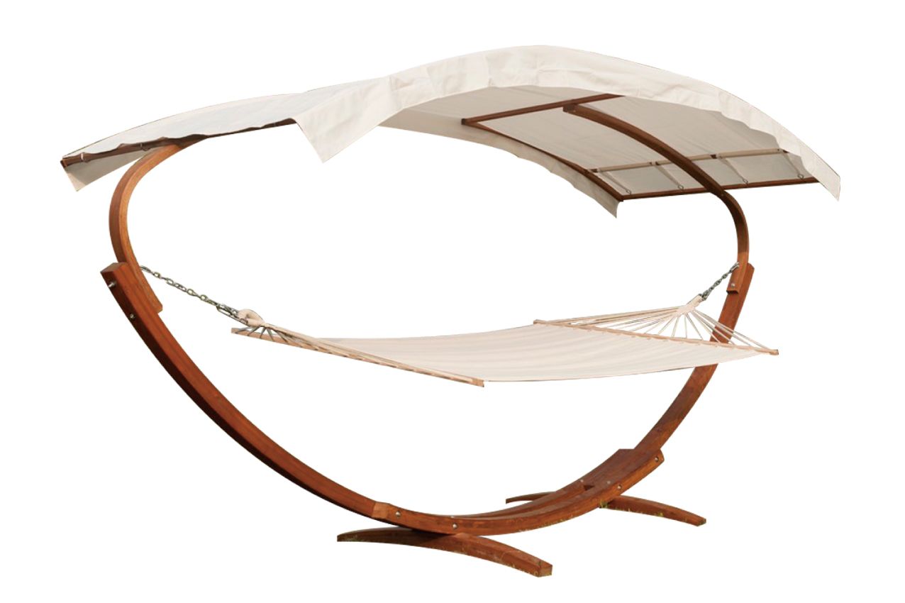 Large Solid Wood Hammock with Canopy