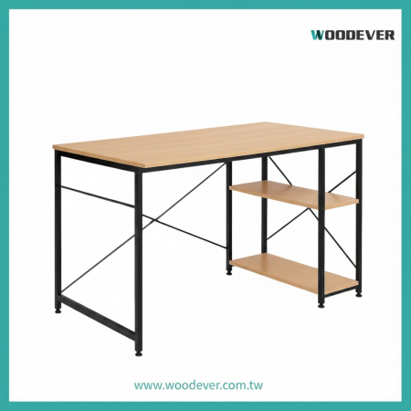 Compact Industrial Study Desk with K-Frame Support | Vietnam Metal Furniture Manufacturer – DTS03 - Industrial Metal Workstation with Storage Shelves|Made in Vietnam｜FSC/BSCI Certified｜Professional Furniture Supplier