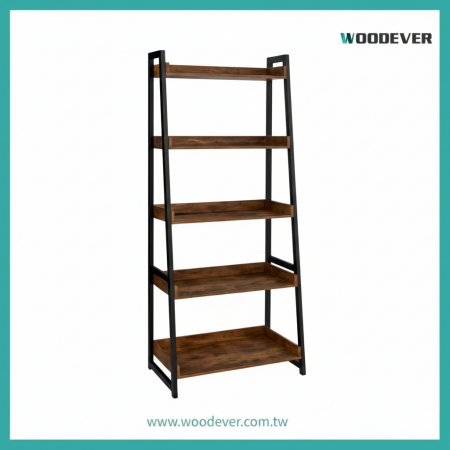 Industrial 5-Tier Ladder Shelf | Multi-functional Bookcase & Display Rack Global B2B Brands with Scalable Customization| Indoor & Outdoor Versatility - Industrial Metal Workstation with Storage Shelves|Made in Vietnam｜FSC/BSCI Certified｜Professional Furniture Supplier