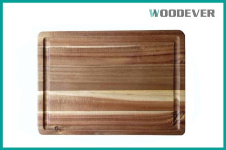 Tabla de cortar charcutería decorativa de acacia para uso en restaurantes, bandeja versátil para servir queso y pan, distribuidor de regalos - Nuestra tabla de cortar de madera de acacia está meticulosamente elaborada en nuestra fábrica certificada por BSCI en Vietnam, combinando una artesanía premium con un compromiso con la responsabilidad ambiental.