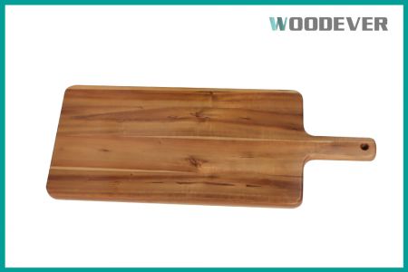 Tabla de cortar de madera de acacia ecológica Personalizada Tabla de charcutería decorativa portátil Uso en fiestas festivas - La fábrica de tablas de cortar de WOODEVER, ubicada en Vietnam, se especializa en la producción de tablas de cortar de madera de alta calidad hechas a mano.