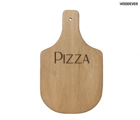 Wooden Pizza Serving Board with Handle | WOODEVER Vietnam Manufacturer - We are a BSCI-certified homeware manufacturer based in Vietnam, specializing in high-quality, sustainable, and aesthetically pleasing wooden cutting boards for global B2B buyers.