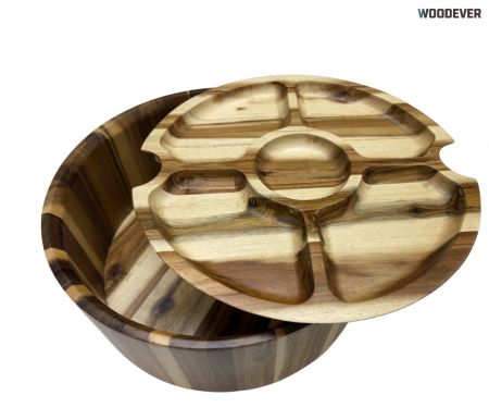 Round Wooden Storage Container with Decorative Lid | WOODEVER Vietnam Manufacturer | WOODEVER Vietnam Manufacturer | WOODEVER Vietnam Manufacturer - We are a BSCI-certified homeware manufacturer based in Vietnam, specializing in high-quality, sustainable, and aesthetically pleasing wooden cutting boards for global B2B buyers.