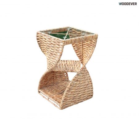 Handgewebter Wasserhyazinthe-Beistelltisch mit Glasplatte | Vietnamesischer OEM/ODM-Lieferant für gewebte Harz-Glas-Beistelltisch-Sets|Vietnamesische Herstellung|OEM/ODM - Nachhaltiges Design trifft auf praktische Nutzung — Direkt vom vietnamesischen Hersteller für globale Marken|Vietnamesischer Hersteller｜Nachhaltige maßgeschneiderte Produktion｜OEM/ODM B2B-Lieferung