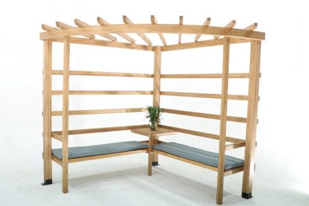 桐木製涼棚附設桌椅