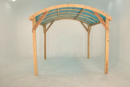 桐木支架壓克力硬頂涼棚