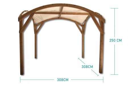 WOODEVER Outdoor Furniture Supply Commercial Outdoor Wooden Pergola Dimension Drawing.
