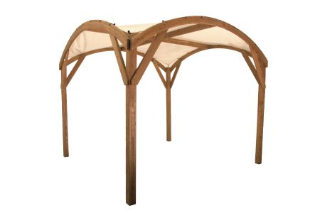 Bracket Pergola Paulownia Melengkung Halaman Belakang Dengan Kanopi Penyaring Sinar Matahari - Atap kanvas peneduh pergola kayu solid