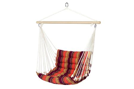 Cotton Woven Hanging Hammock Chair Outdoor Swing Chair with Removable Support Bar - Outdoor furniture cotton hammock chair