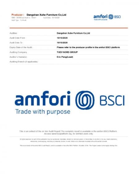 WOODEVER Möbelwerkstatt hat das BSCI-Audit bestanden.