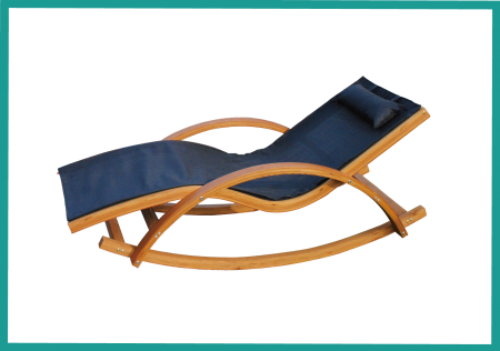 Outdoor Pool Solid Eucalyptus Wood Assembly Lounge Chair with Dual Armrests and Rocking-Chair Functionality. - solid wood outdoor steamer chair