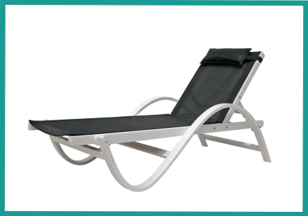 Chaise longue inclinable de haute qualité en bois avec tissu de siège personnalisable - Chaise longue en bois massif unique
