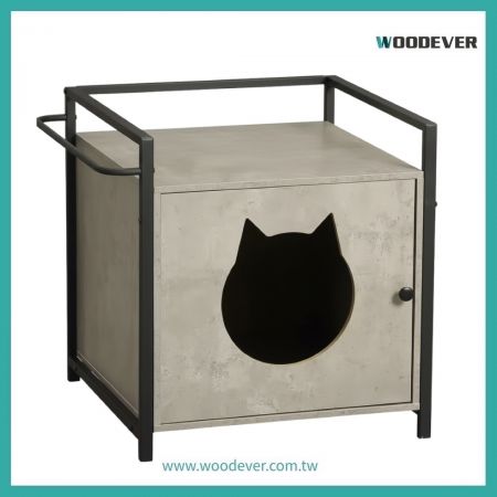 【Professionelle Haustiermöbelfabrik】PF11 Modernes industrielles graues Holzmaserung Haustierhaus | WOODEVER Anpassbare PET-Möbel OEM/ODM - Eck-Multi-Funktions-Haustiermöbel-Kiste | Massivholz-Haustierhaus für drinnen | WOODEVER Anpassbare PET-Möbel OEM/ODM | OEM/ODM Stahlrohrmöbel vom vietnamesischen Hersteller Möbelanbieter