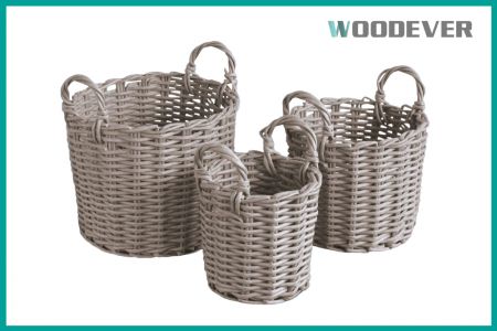 Cesta de Lavanderia de Rattan Certificada pelo FSC Produção Personalizada Fábrica do Vietnã