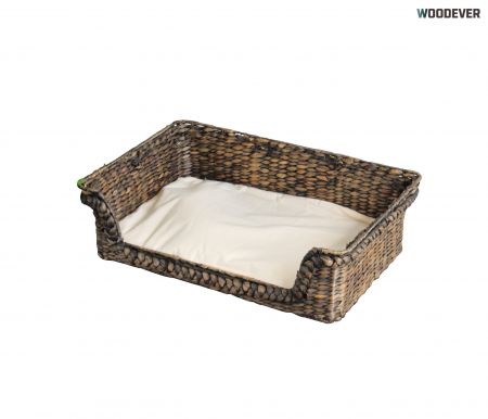Cama para mascotas rectangular de jacinto de agua tejido a mano con marco de hierro | Fábrica de cestas para mascotas personalizables y sostenibles B2B fabricante de Vietnam - Cama para mascotas rectangular de jacinto de agua tejido a mano con marco de hierro | Fábrica de cestas para mascotas personalizables y sostenibles B2B fabricante de Vietnam