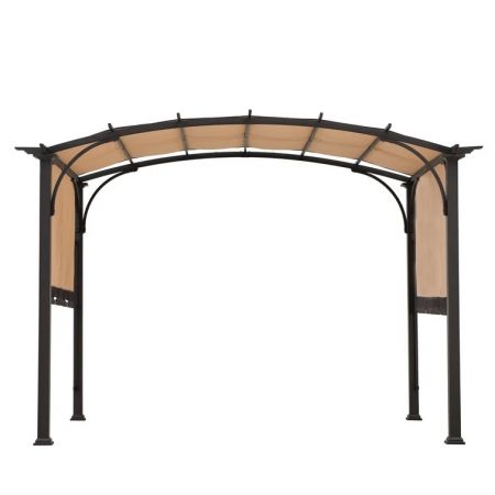 حديقة معدنية بيرجولا مصنوعة من أنابيب فولاذية.