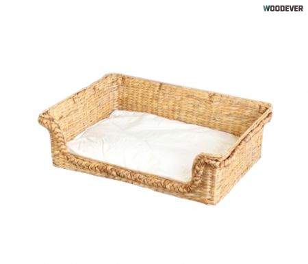 Cama para mascotas de jacinto de agua natural tejida a mano - Fábrica de Cestas para Mascotas Personalizables y Sostenibles B2B