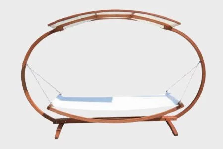 Double Cmfort Oval Solid Wood Swing Bed - Double outdoor solid woodswing bed