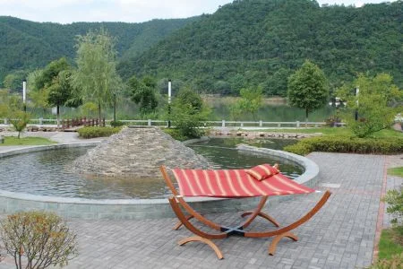 Garden Large Solid Wood Swing Bed - Cross bottom heavy duty solid wood swing bed