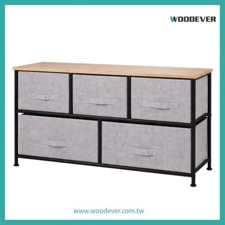 برج تخزين SC23 بخمسة أدراج - صندوق طويل صناعي مع إطار فولاذي قوي وسطح خشبي - خدمة ODM/OEM|صنع في فيتنام|معتمد من FSC/BSCI|مورد أثاث محترف