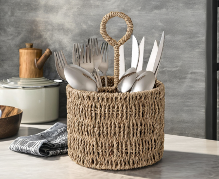 シーグラスの手織りストレージバスケットは、日常使用に加えて企業ギフトとしても使用できます。