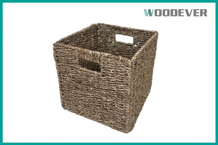 Foldable Rectangular Seagrass Storage Basket Vietnam Suplpier with Handles Supplier Wicker Organizing Basket Gift - As a professional manufacturer of woven products, we focus on creating premium, functional storage baskets using sustainably sourced FSC-certified seagrass.