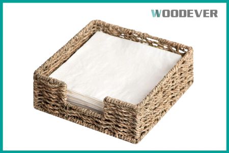 100% FSC Seagrass Woven Napkin Holder Vietnam Supplier OEM Paper Hand Towels Storage Tray Tabletop Décor Wholesaler - This woven napkin holder is crafted using locally grown, FSC-certified seagrass, ensuring every piece meets eco-friendly standards and fulfills the needs of B2B clients focused on sustainability.