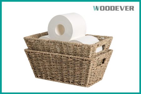 ODM OEM Vietnam Suplpier Seagrass Woven Wicker Baskets Holiday Gift Storage Bins Organizer Vietnam Suplpier For Shelves & Décor OEM&ODM - WOODEVER’s factory, located in Vietnam, specializes in the professional production of handcrafted seagrass storage baskets.