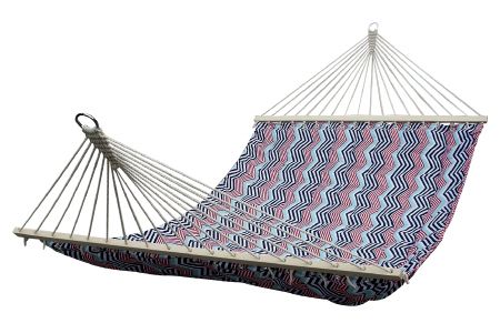 Toile de hamac en coton suspendue portable simple et double pour l'intérieur et l'extérieur avec crochet en métal et sac de transport - Hamac en coton polyester avec crochets solides