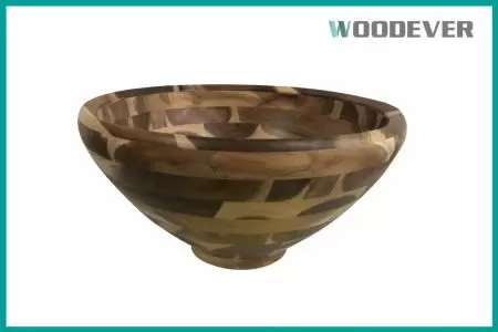 FSC Acacia Wood Round Flair Decorative Serving Bowls For Hotels Wooden Salad Bowl OEM Fabricator - The WOODEVER Sustainable Acacia Wood Salad Bowl is meticulously crafted at our professional factory in Vietnam, using natural acacia wood as the primary material to highlight its unique natural grain and exceptional durability.