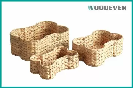 Manufacturers in Vietnam |Water Hyacinth Bone Shape Organizer Storage Basket Wicker Woven Dog Toy Container Gift Fabricator - This bone-shaped water hyacinth woven storage basket is a versatile and eco-friendly home storage solution, designed specifically for pet lovers and those who prioritize sustainability.