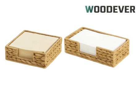 Caja de tejidos de jacinto de agua tejida a mano - Caja de tejidos de jacinto de agua tejida a mano