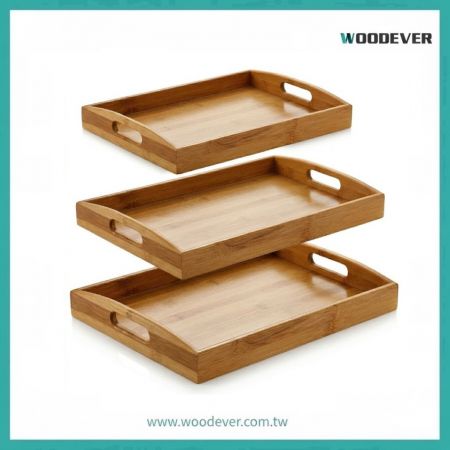 Multi-Functional Bamboo Serving Tray Set (3-Piece) - From breakfast in bed to elegant hosting—bring the warmth of nature to every serving.