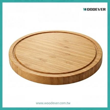 Natural Bamboo Round Multi-Purpose Cutting Board | Dia 25 cm - Professional Bamboo Storage Series: High-Stability & ESG-Compliant Solutions| WOODEVER Customized PET Furniture OEM/ODM