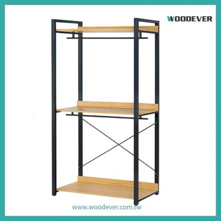 Industrial Standing Garment Rack | High-Quality Storage Solutions from a Leading Vietnam Furniture Supplier | ODM Volume Supplier | Indoor & Outdoor Use - WOODEVER Customized Furniture OEM/ODM - Industrial Metal Workstation with Storage Shelves|Made in Vietnam|FSC/BSCI Certified|Professional Furniture Supplier