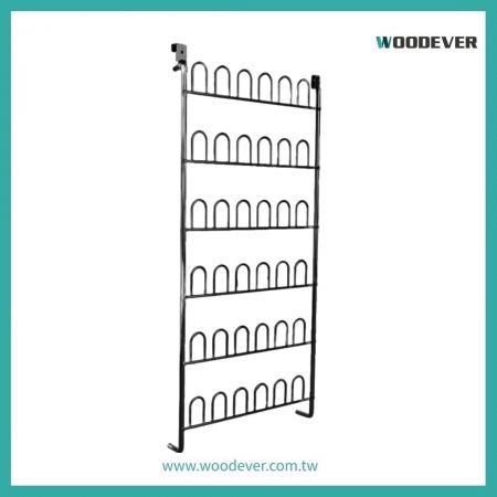 Metall Schuhregal | Modernes minimalistisches Eingangsregal, werkzeugfreie Montage, Über-die-Tür multifunktionales 18-Paar Schuhregal — Hochleistungs-Speicherlösung für enge Räume|Für den Außenbereich - WOODEVER maßgefertigte Möbel OEM/ODM - Industrielle Metallarbeitsstation mit Lagereinheiten | Hergestellt in Vietnam | FSC/BSCI zertifiziert | Professioneller Möbelanbieter