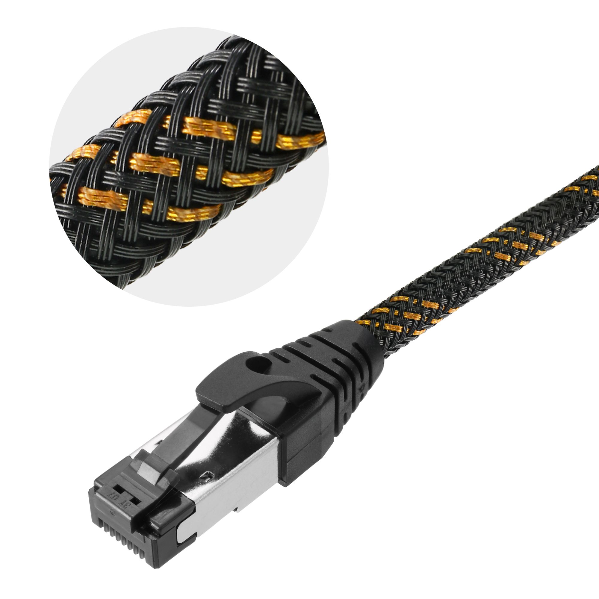 Cat Rj45 Cat6A S/FTP Braided Patch Cord 10GbE 500MHz PoE++ | EXW
